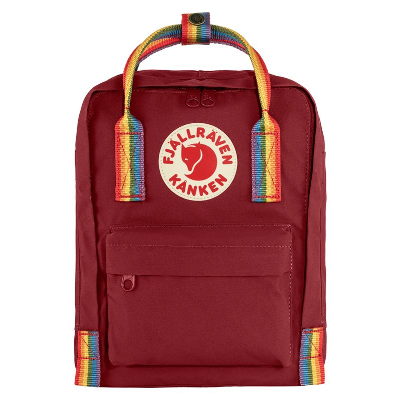 FJALLRAVEN - Mochila Kanken Mini Rainbow Pattern Rainbow Ox Red Mujer Fjall Raven