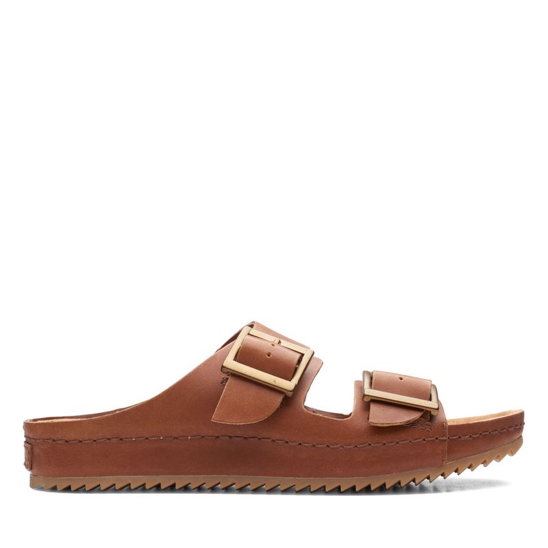 CLARKS - Sandalia Mujer Cuero Café Clarks