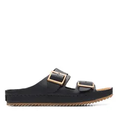 CLARKS - Sandalia Mujer Cuero Negro