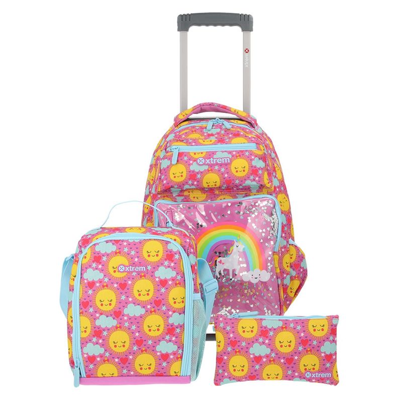 XTREM - Xtrem Pack Mochila + Lonchera + Estuche Rosado Unicornio
