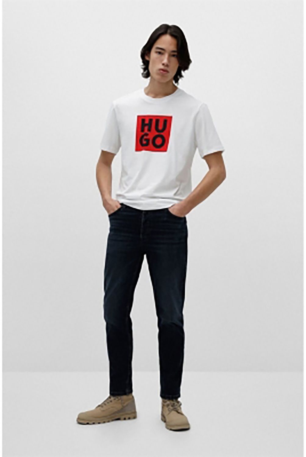 HUGO BOSS - Camiseta de Algodón Orgánico con Nuevo Logo