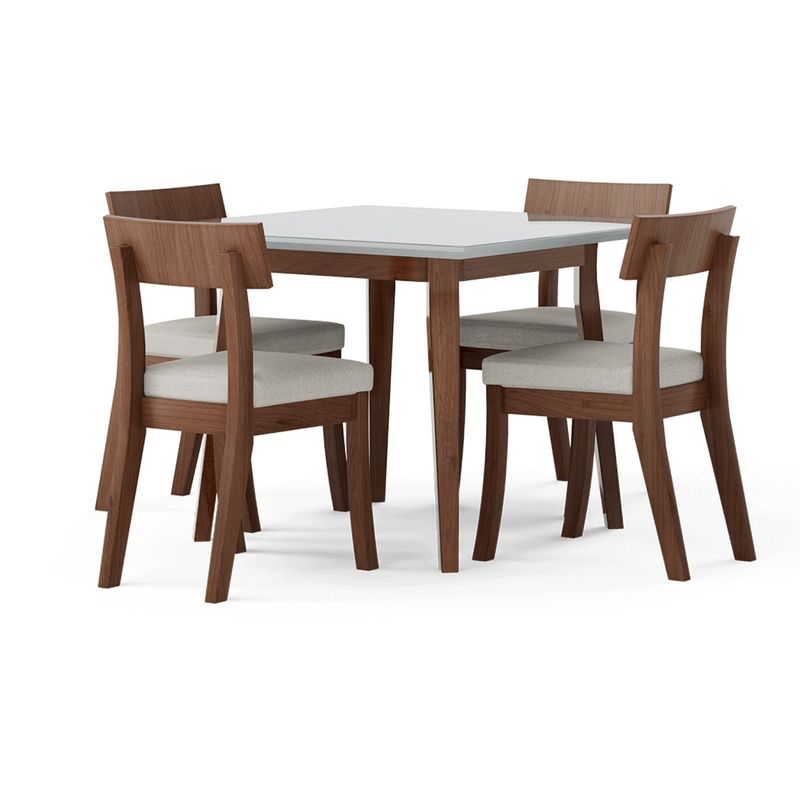 Magasa - Juego de Comedor Venecia Cuadrado 4 Sillas Bicolor