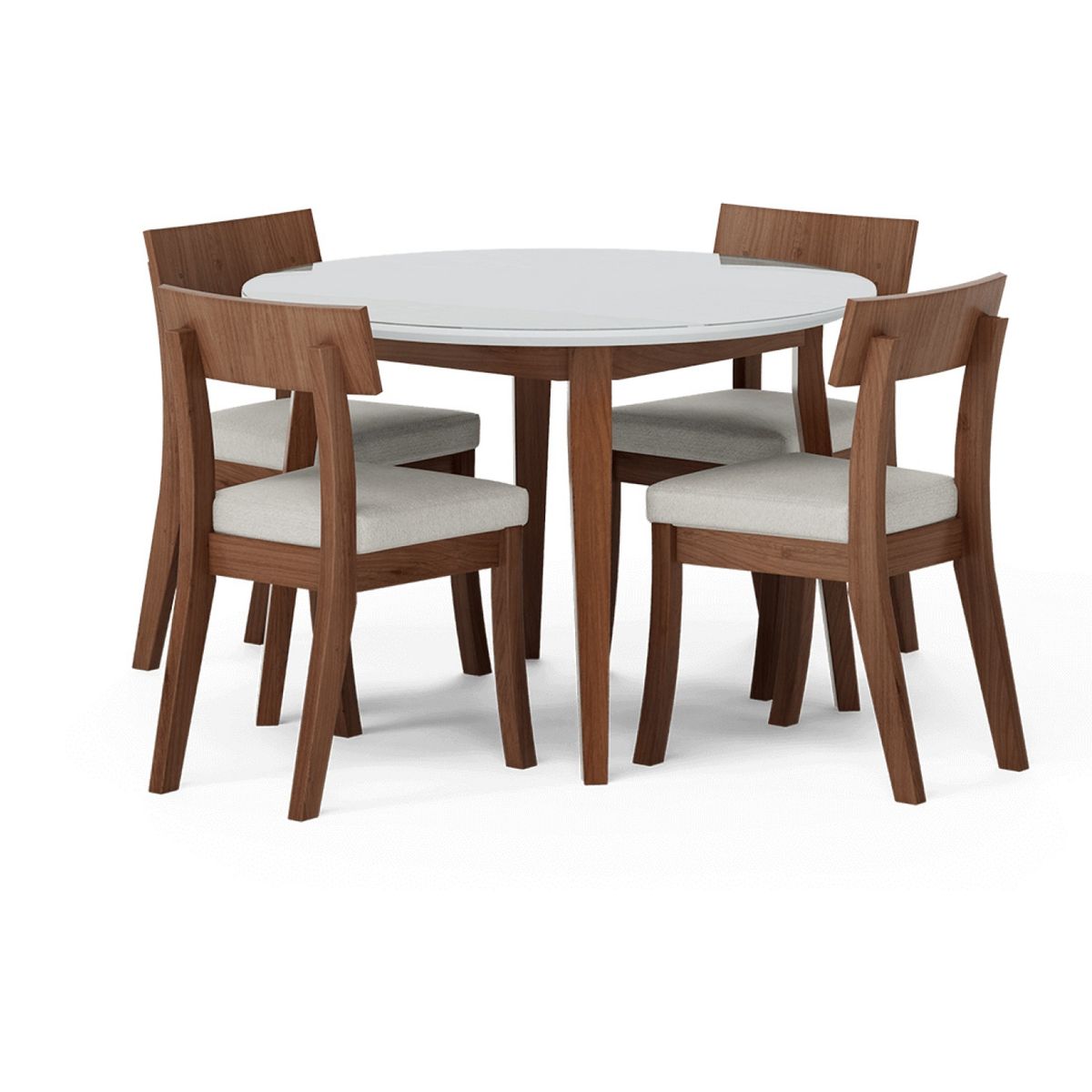 MAGASA - Juego de Comedor Venecia Redon C/Vi 4 Sillas Bicolor Magasa