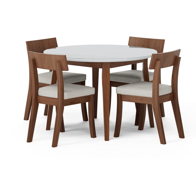 MAGASA - Juego de Comedor Venecia Redon C/Vi 4 Sillas Bicolor Magasa