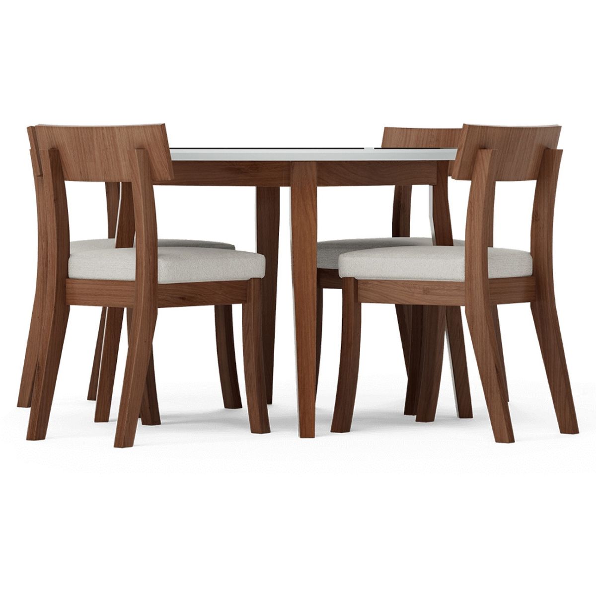 MAGASA - Juego de Comedor Venecia Redon C/Vi 4 Sillas Bicolor Magasa