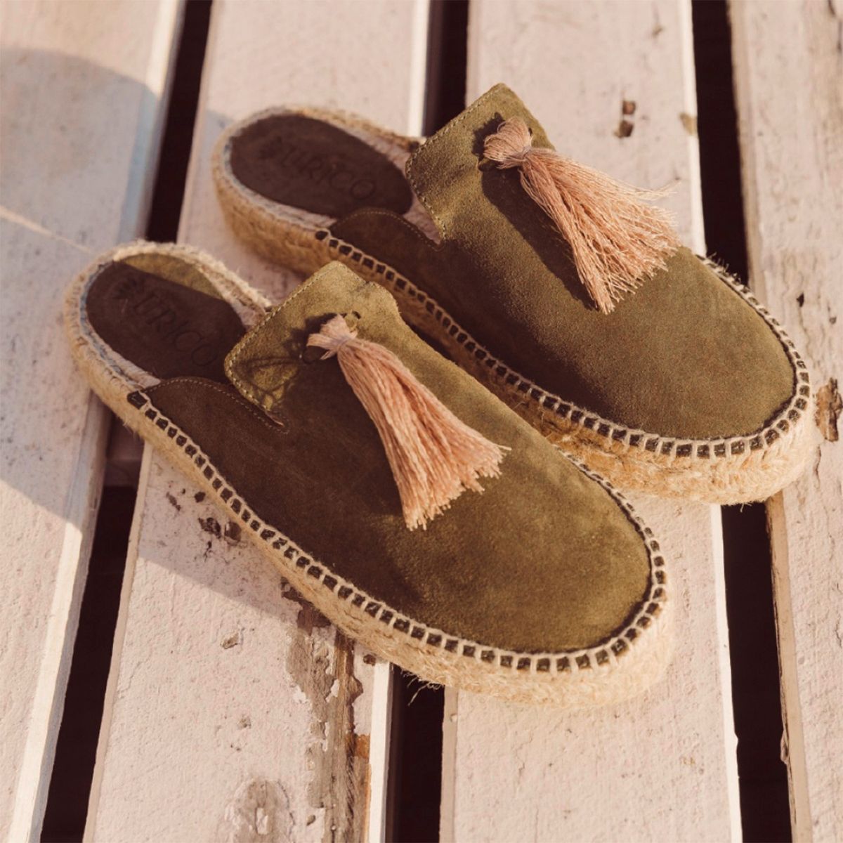 URCO - Alpargata Mujer Cuero Verde Urco