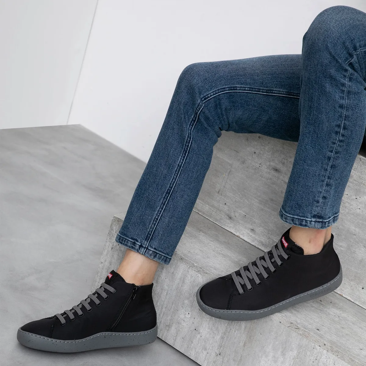 CAMPER - Botines Hombre Peu Touring Negro Cuero Camper