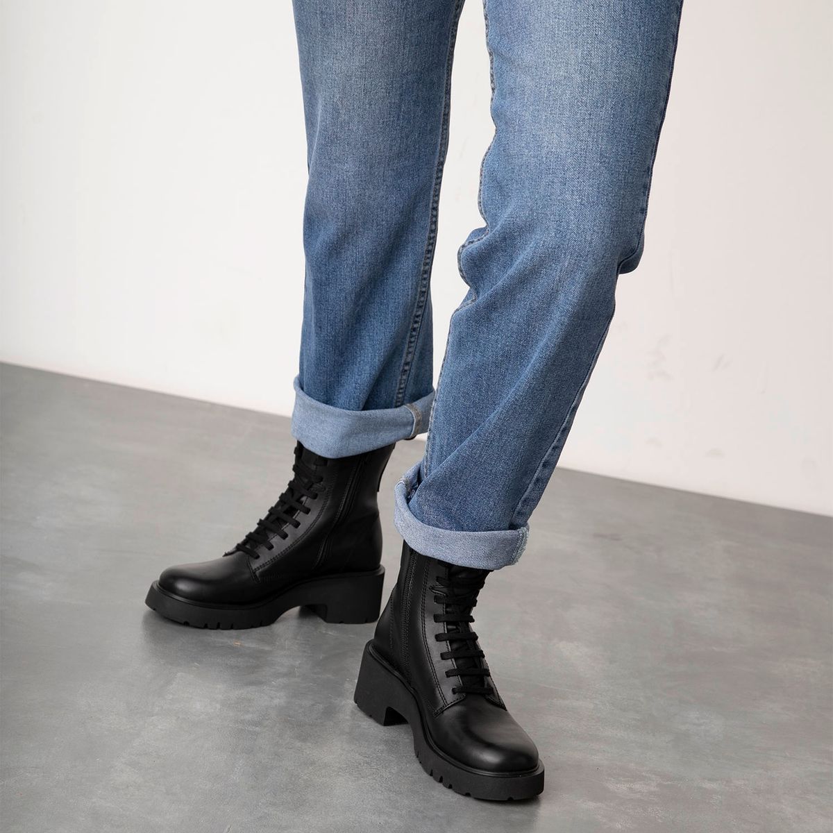 CAMPER - Milah Botín Mujer Cuero Negro Camper