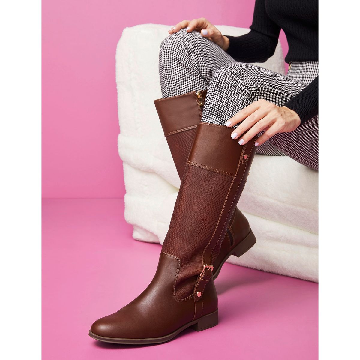 16 HRS - Bota Mujer Cuero Negro 16 Hrs