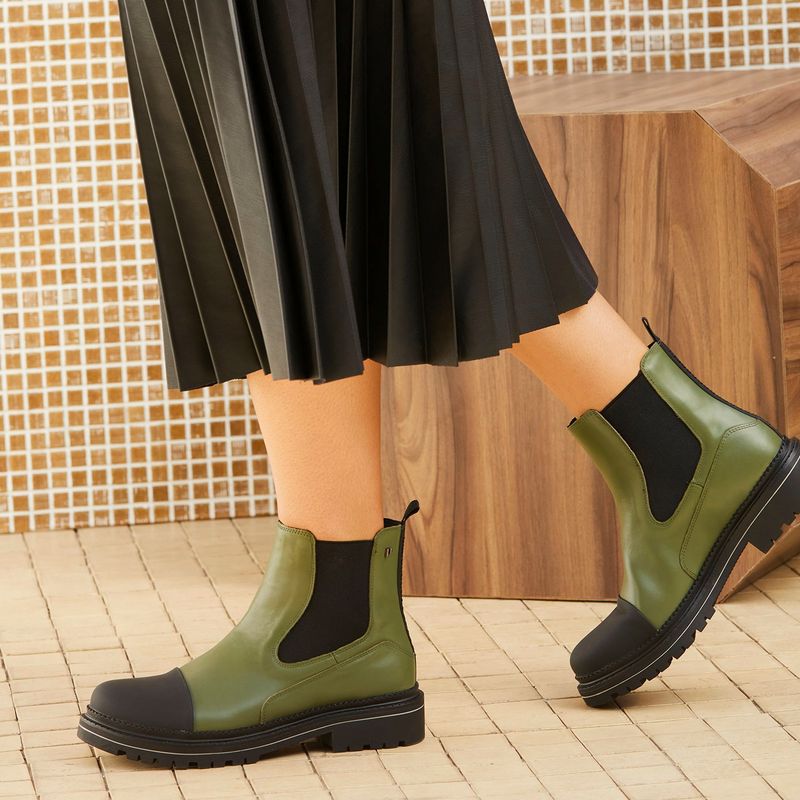 POLLINI - Botín Mujer Cuero Verde Pollini