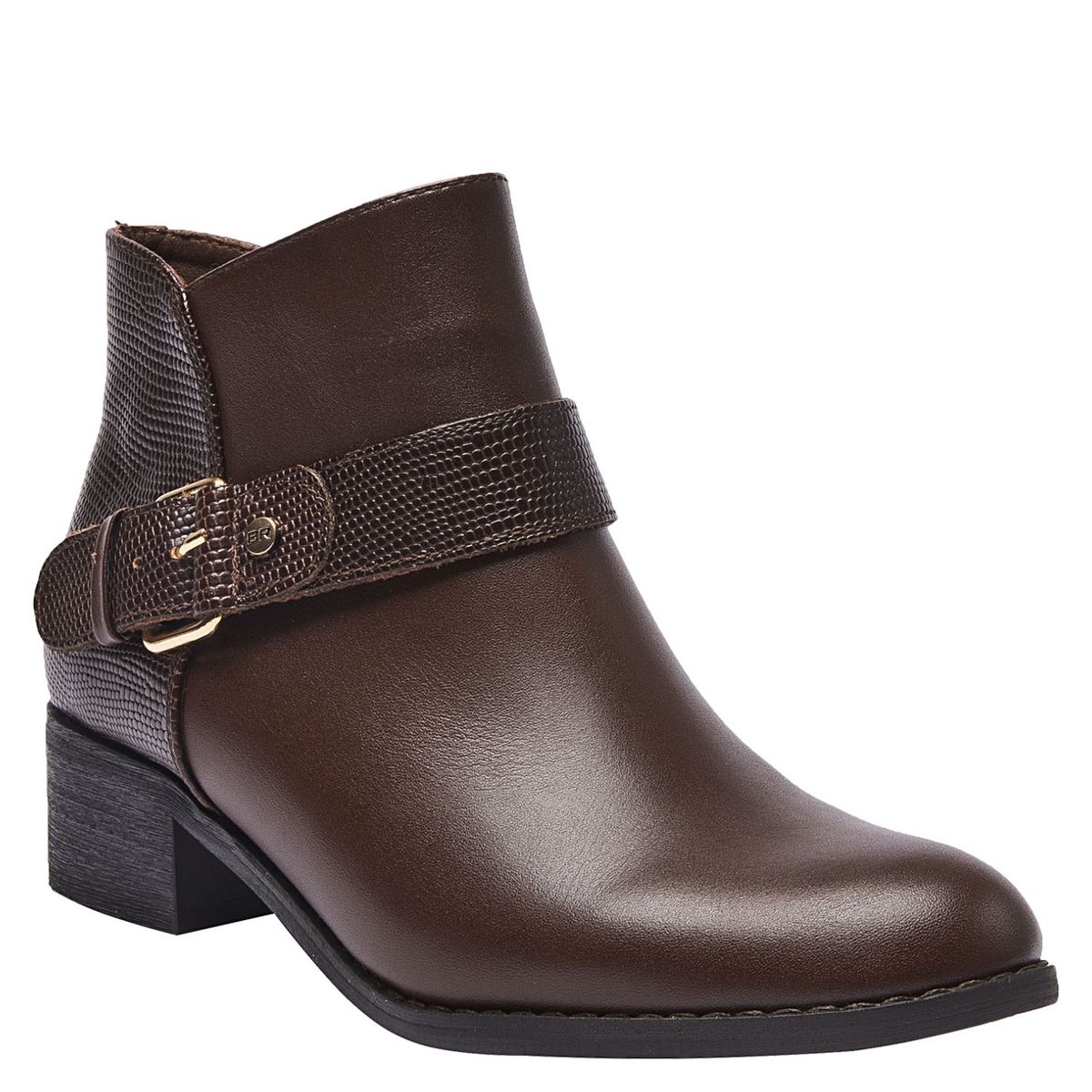 BRUNO ROSSI - Botín Mujer Cuero Café Bruno Rossi