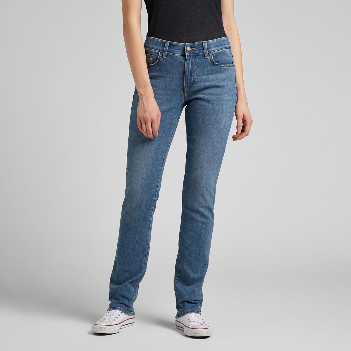 LEE - Lee Jeans Straight Tiro Medio Mujer