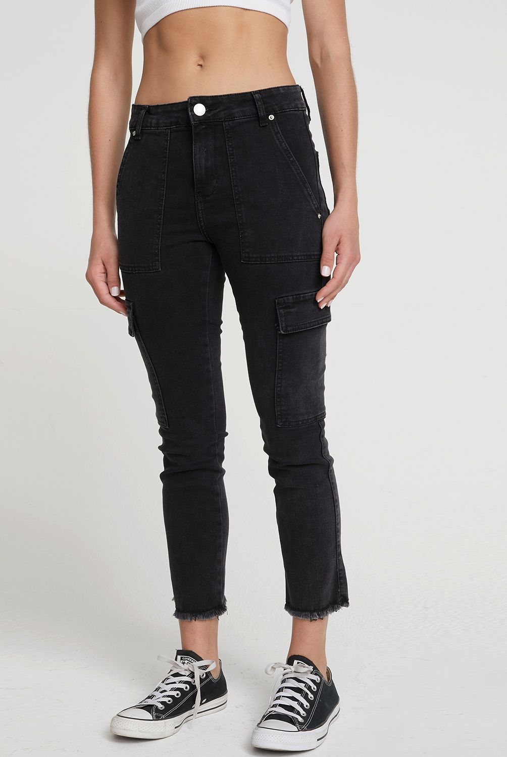 AMERICANINO - Americanino Jeans Cargo Tiro Medio Mujer