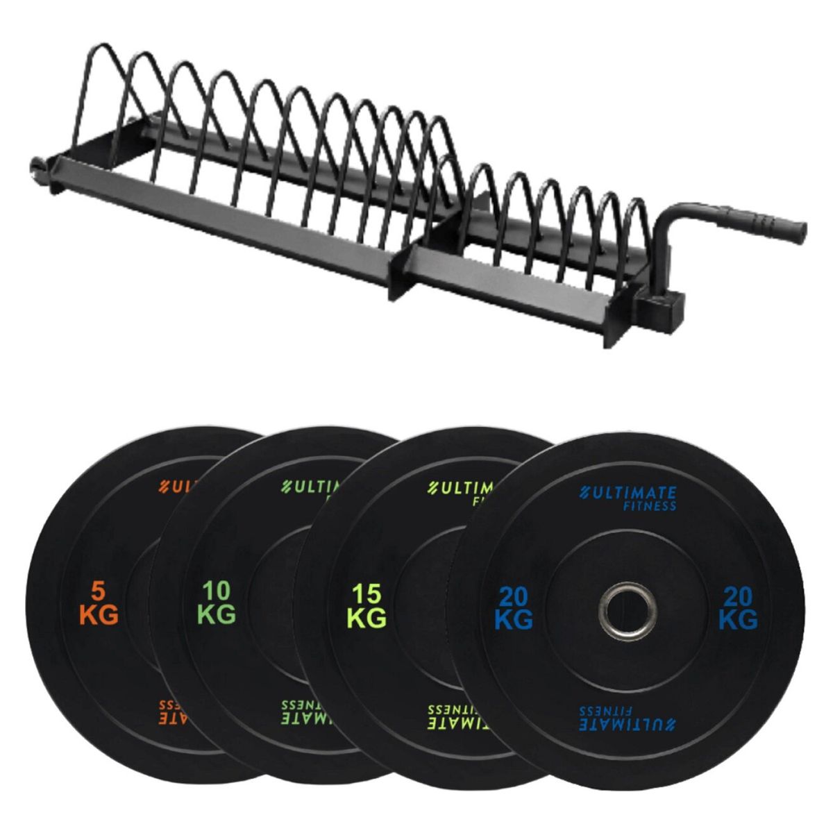 ULTIMATE FITNESS - 100Kg Discos Olímpicos Bumper  Rack Discos Bumper