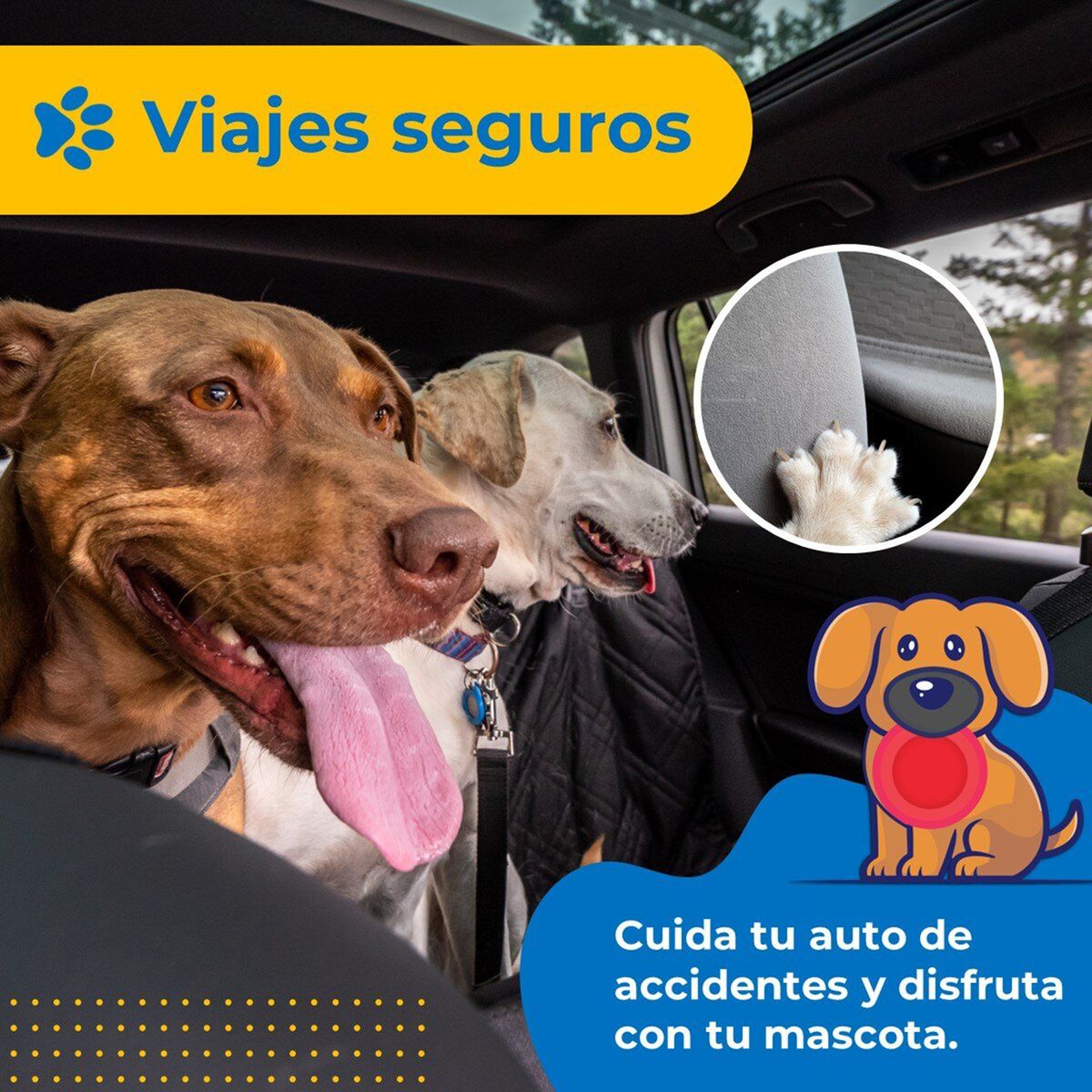 PETPAL - Lona Funda Protectora Cubre Asiento Auto Perros