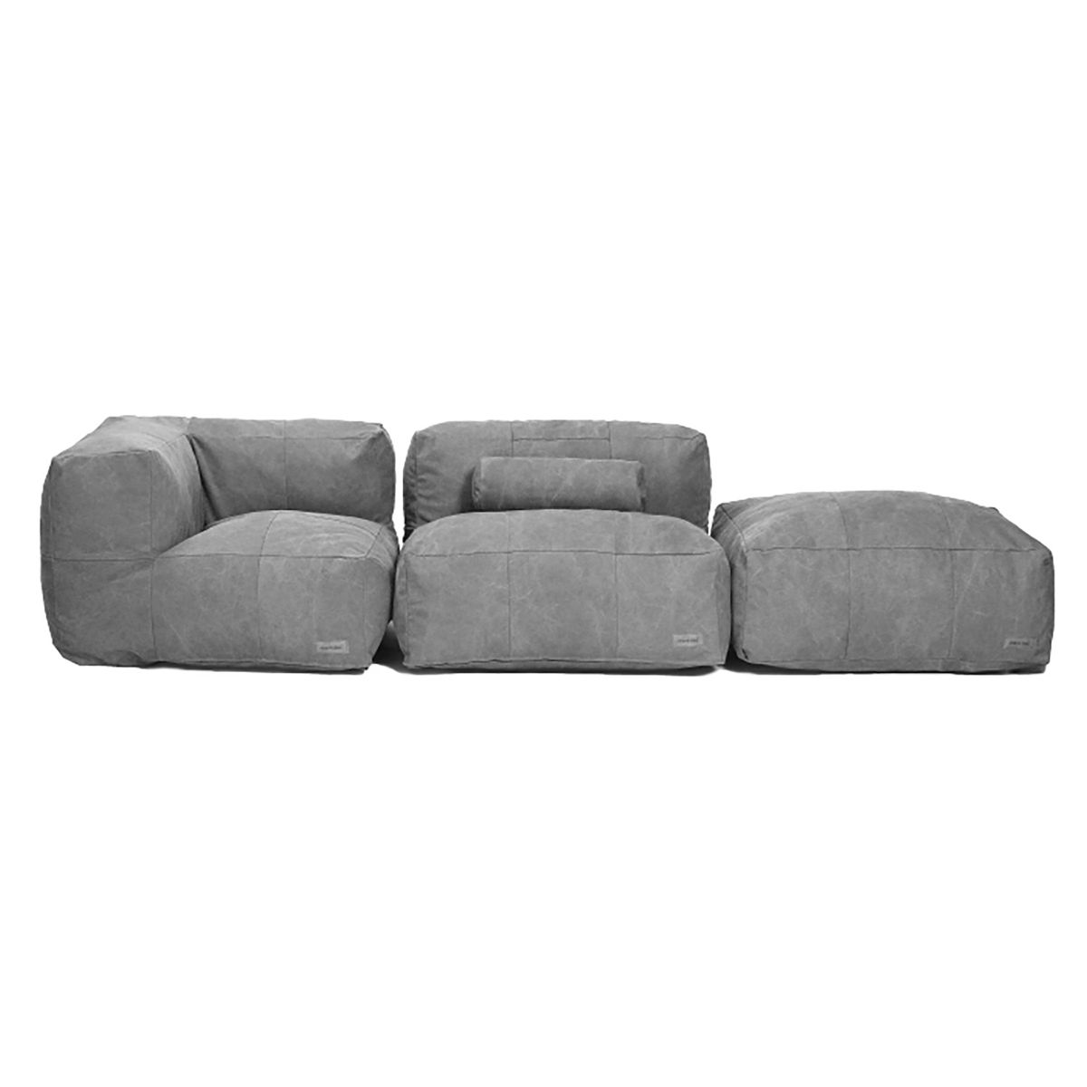 RELAN - Sillón Pouf Seccional Gris / Pouf Sala de Estar Re