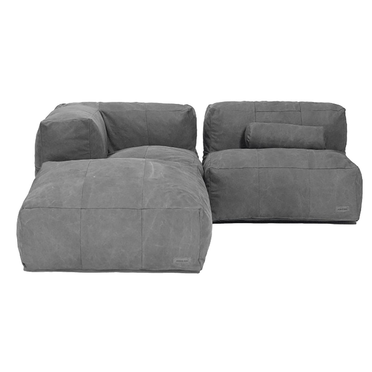 RELAN - Sillón Pouf Seccional Gris / Pouf Sala de Estar Re