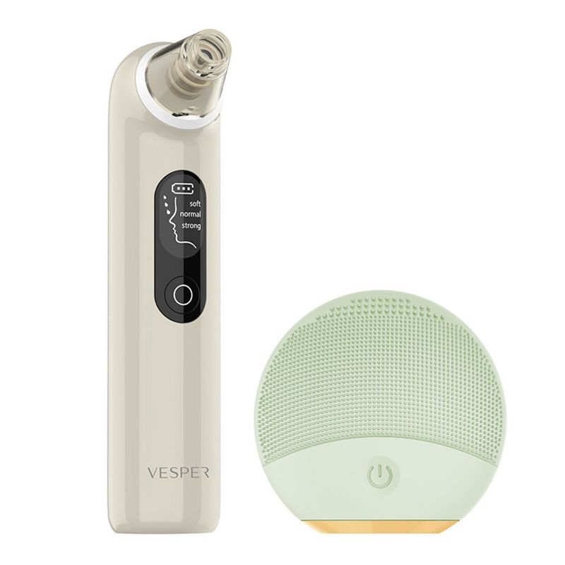 VESPER - Pack Removedor de Puntos Negros con Luz + Cepillo de Limpieza Facial Vesper Fv-007