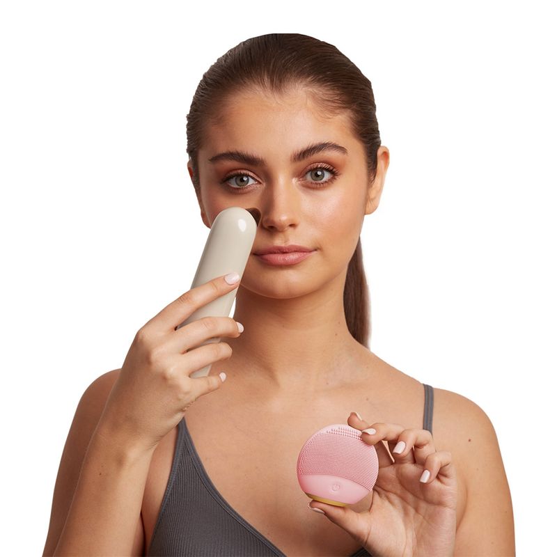 VESPER - Pack Removedor de puntos negros con luz azul + Cepillo Rosado limpieza facial Vesper