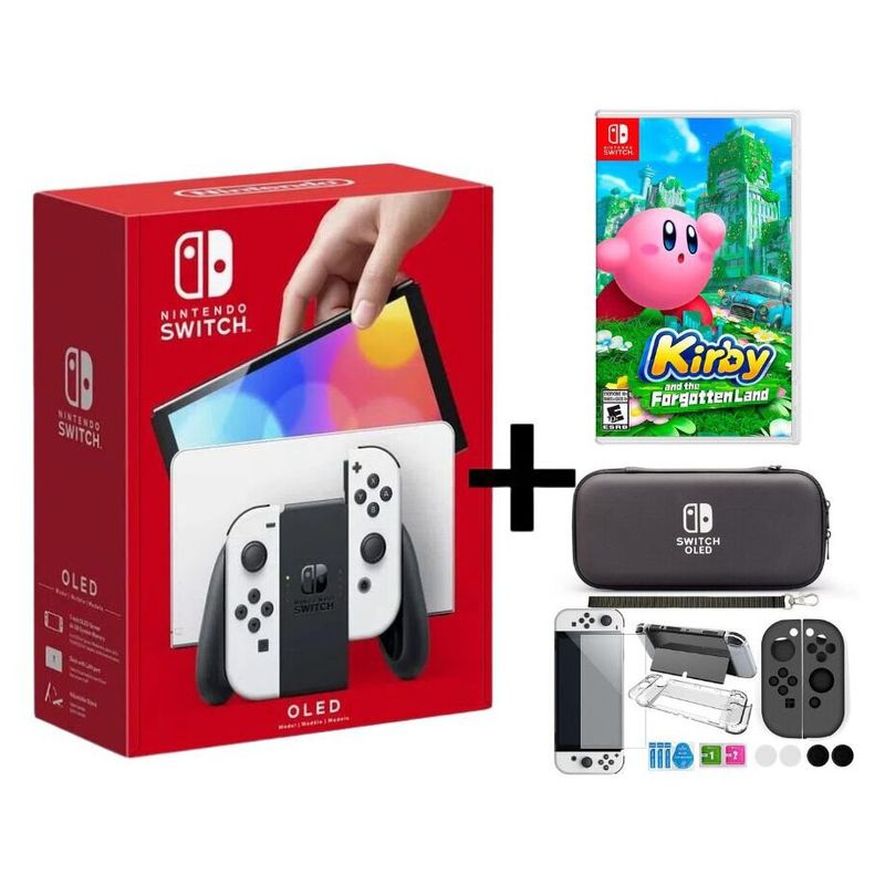 NINTENDO - Consola Nintendo Switch Oled Blanca y Kirby Bolso