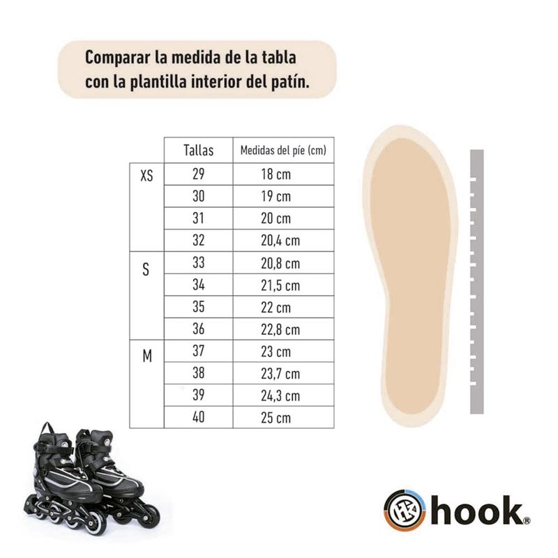 HOOK - Hook Patines Fitness Pro Negro (32-35)