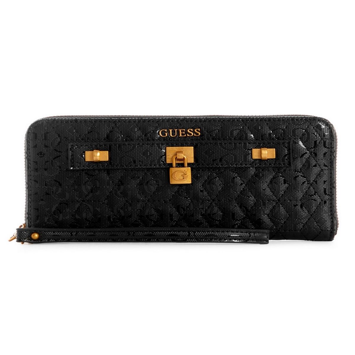 GUESS - Billetera Isidora Slg Large Zip Around Negro Guess