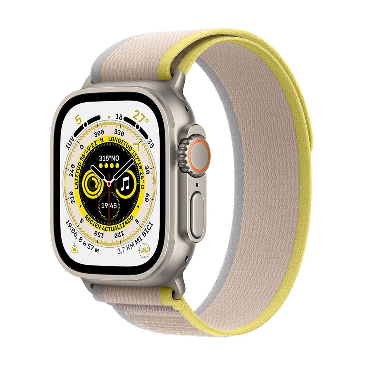 APPLE - Apple Watch Ultra (49mm, GPS+Cellular) - Titanio - Correa Trail (S/M)