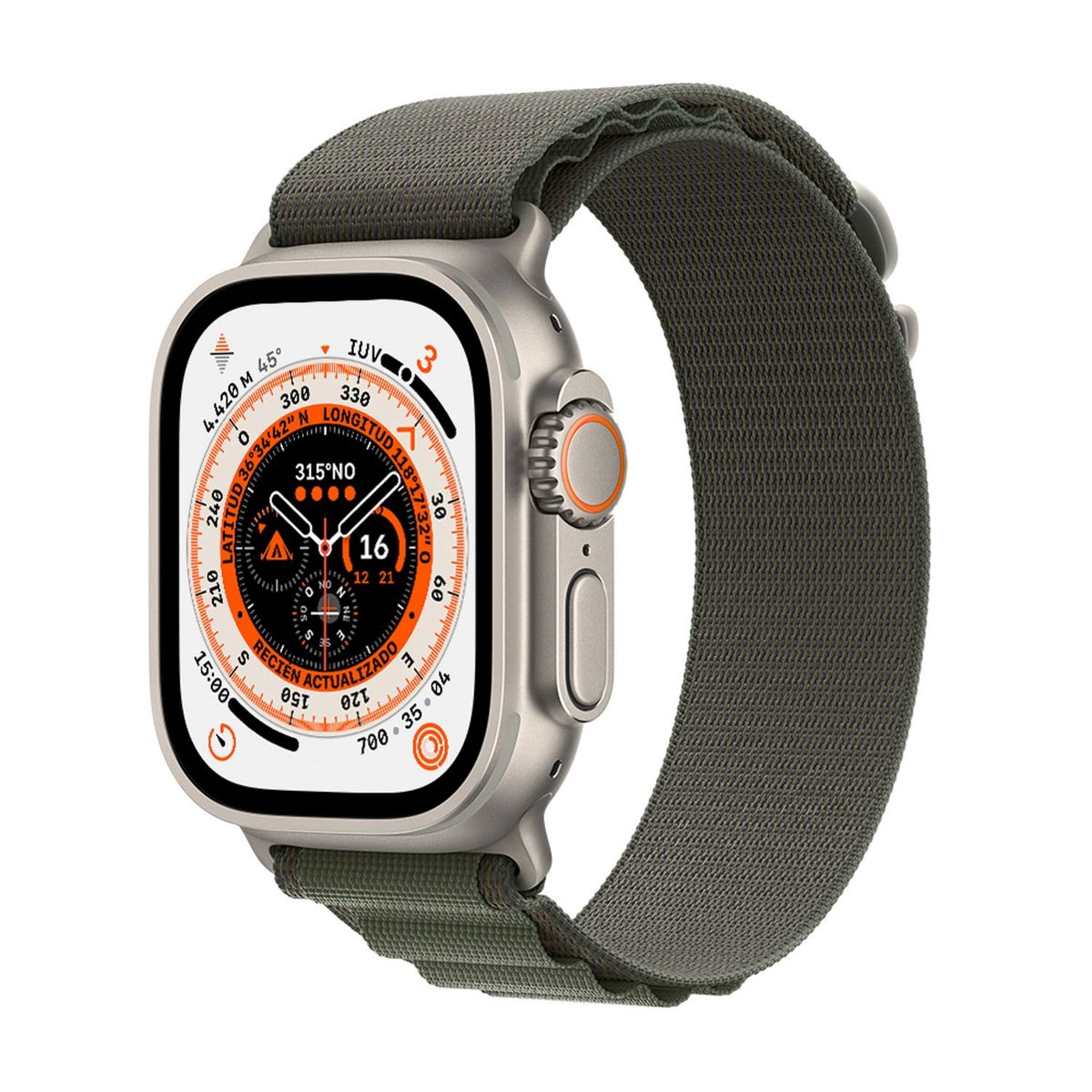 APPLE - Apple Watch Ultra (49mm, GPS+Cellular) - Titanio - Alpine Verde (L)