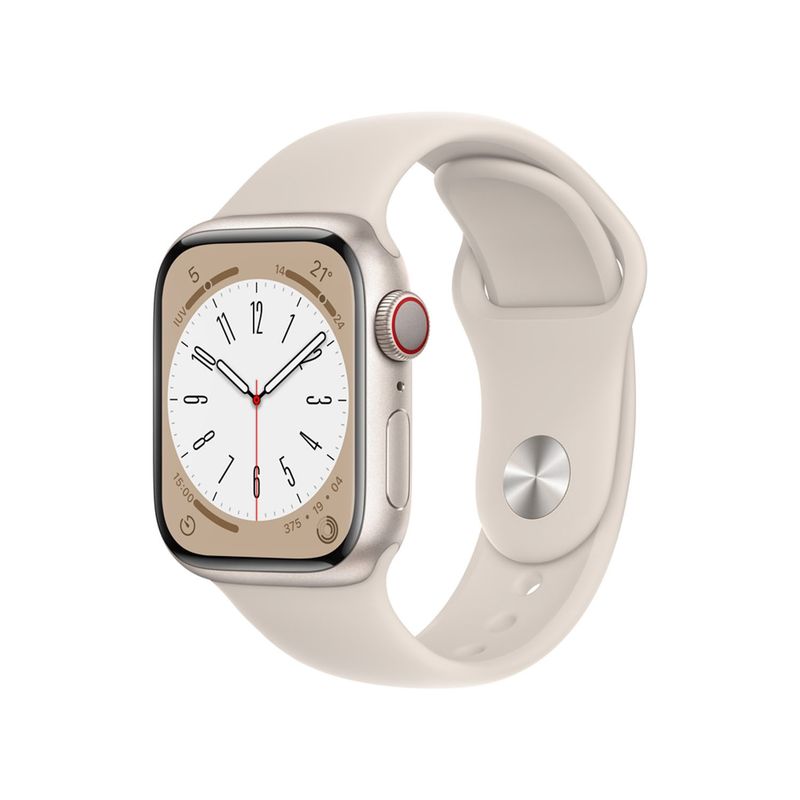 APPLE - Apple Watch Series 8 (41mm, GPS + Cellular) - Caja de Aluminio