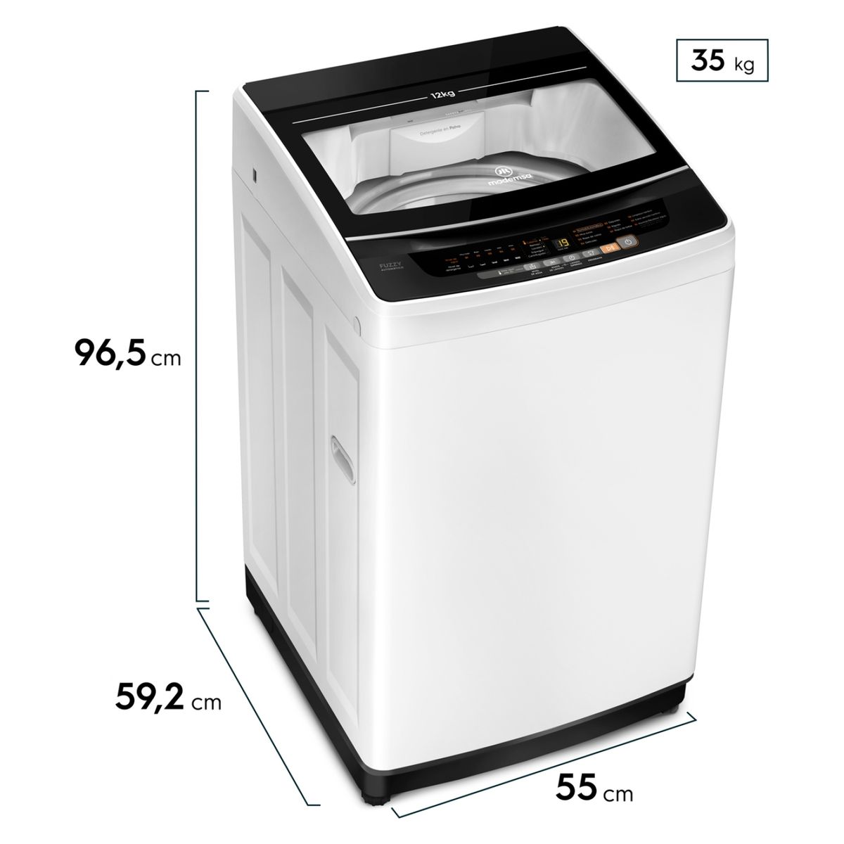 MADEMSA - Lavadora Automática Superior 12 Kg Mademsa