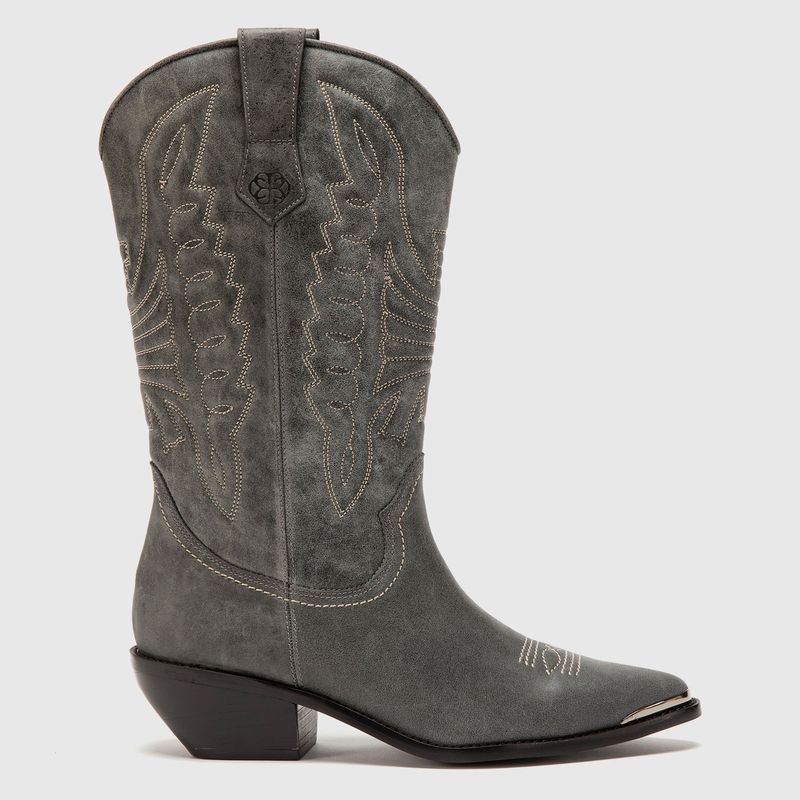 CECILIA BOLOCCO - Bota Vaquera Mujer Cuero Beige Cecilia Bolocco