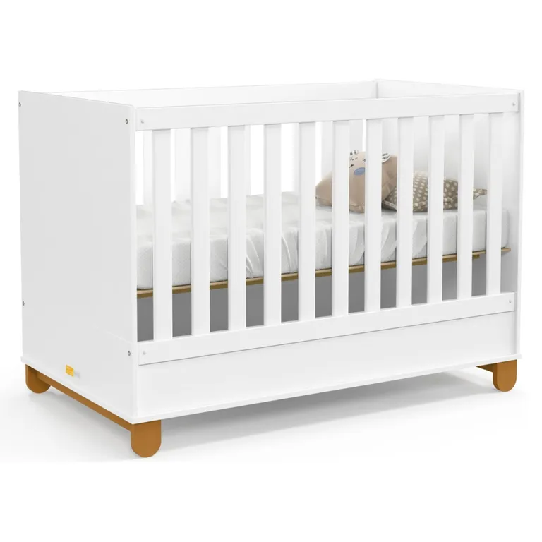 KIDSCOOL Cuna Evolutiva 2 En 1 Transición Zupi Blanco Mdf