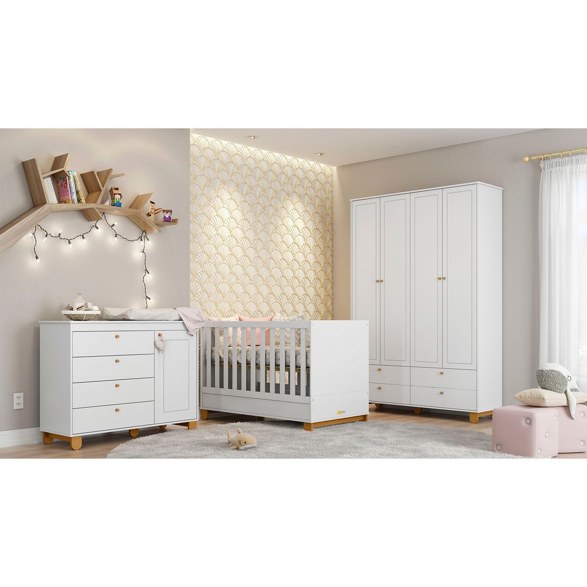 KIDSCOOL - Cuna Madera New Zupi Blanca Kidscool
