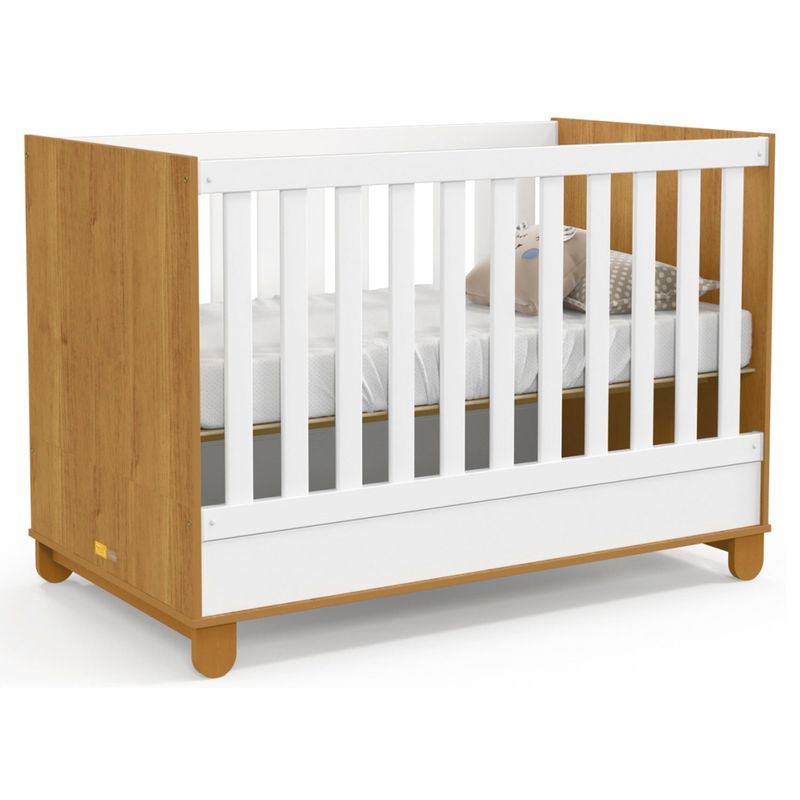 KIDSCOOL - Cuna Madera New Zupi Blanca Caramelo Kidscool
