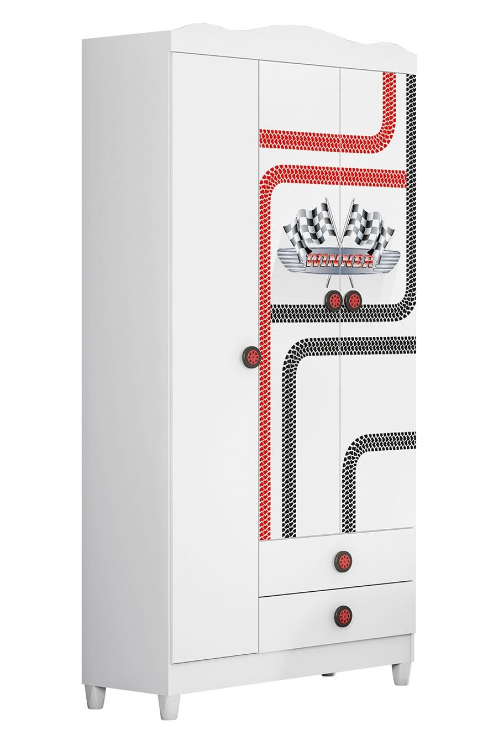 KIDSCOOL - Clóset Infantil 3 Puertas Car Blanco Kidscool