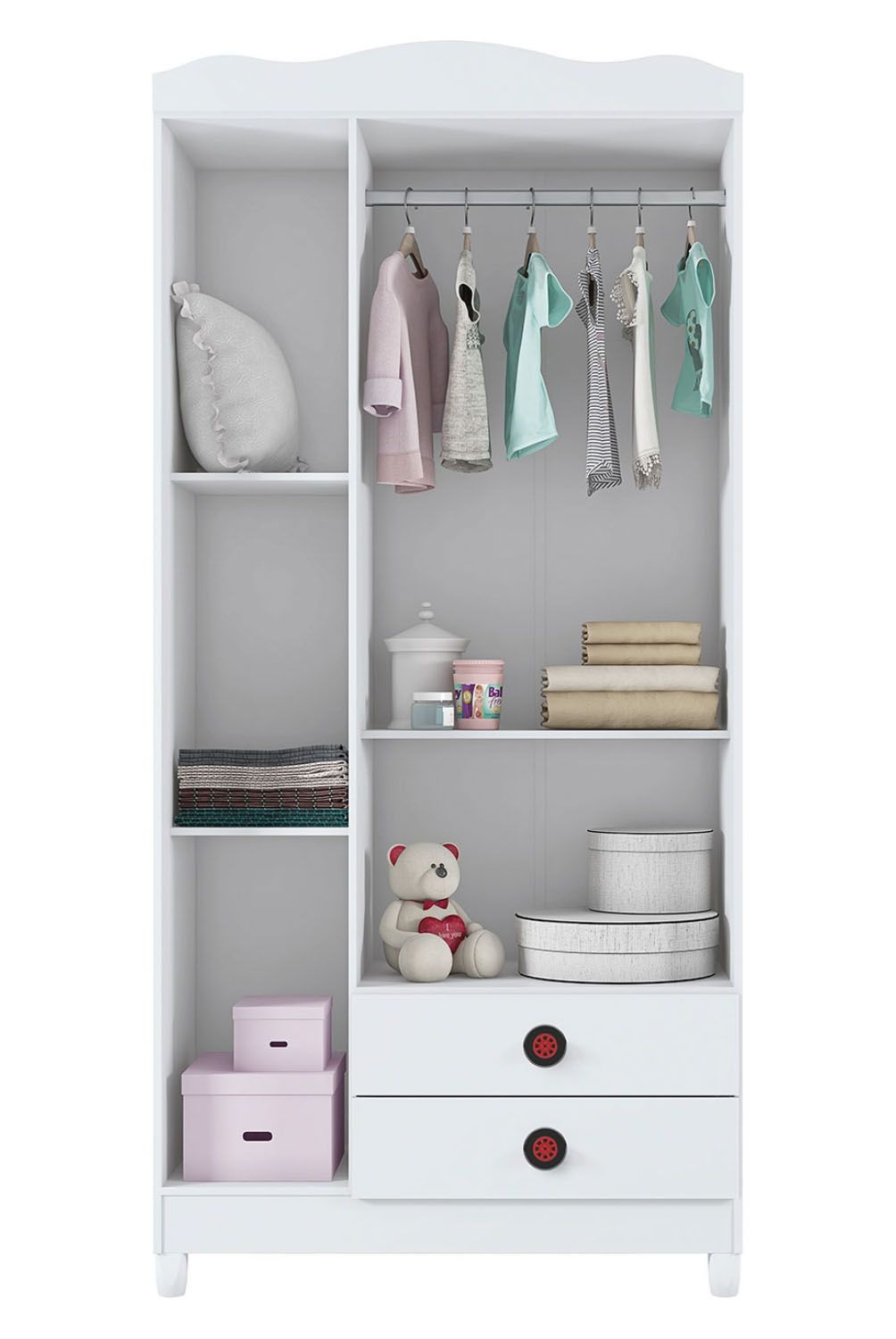 KIDSCOOL - Clóset Infantil 3 Puertas Car Blanco Kidscool