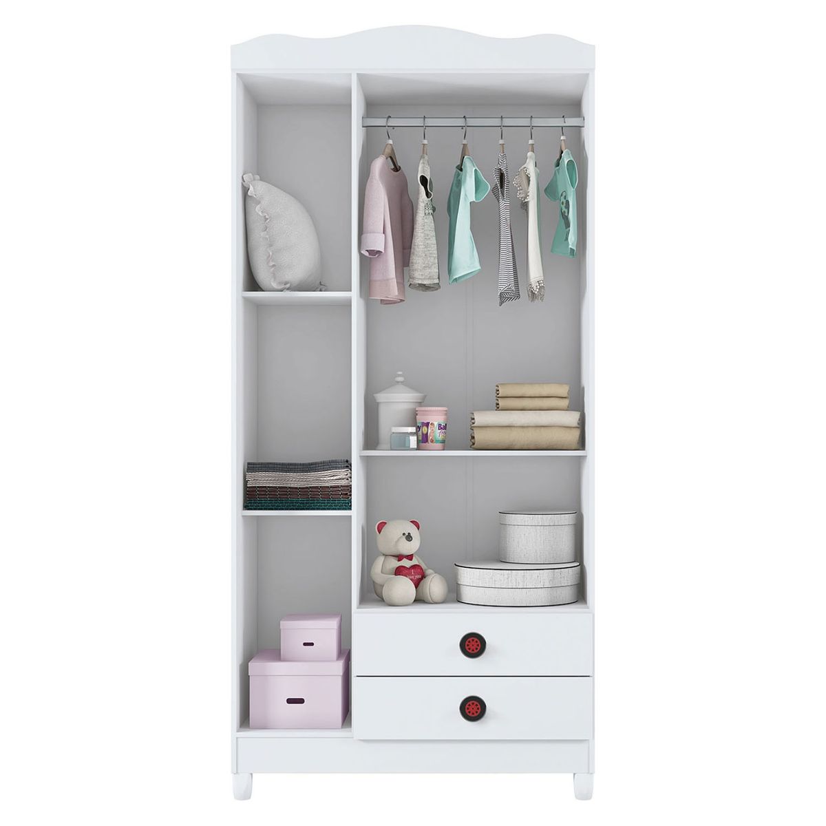 KIDSCOOL - Clóset Infantil 3 Puertas Car Blanco Kidscool