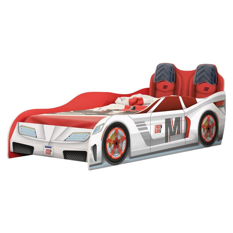 KIDSCOOL Cama Infantil Fast Car Blanca