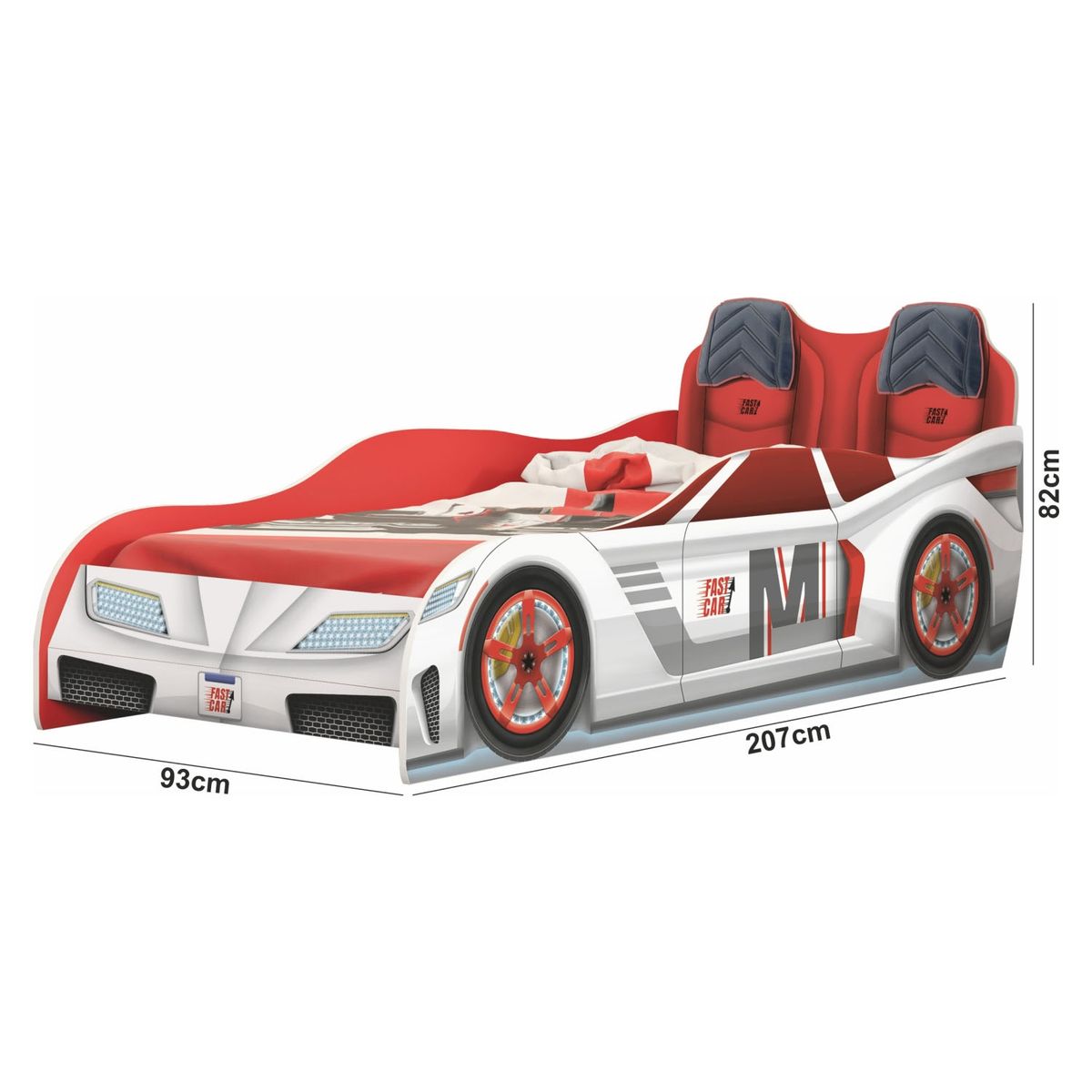 KIDSCOOL - Cama Infantil Fast Car Blanco Kidscool