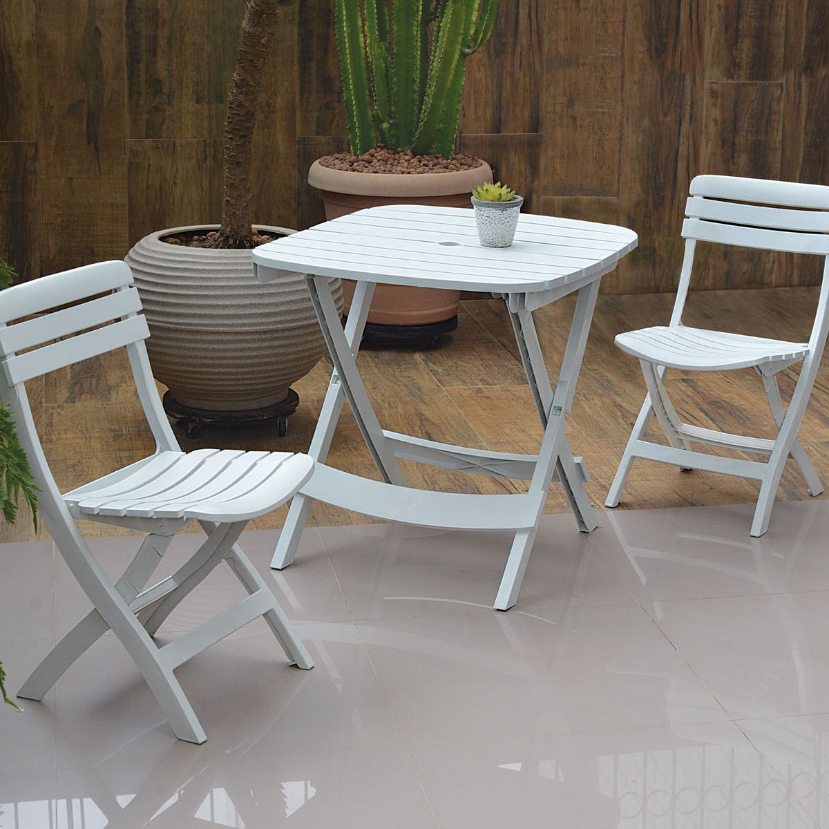 BE DESIGN - Mesa Plástico Plegable Blanco Be Design