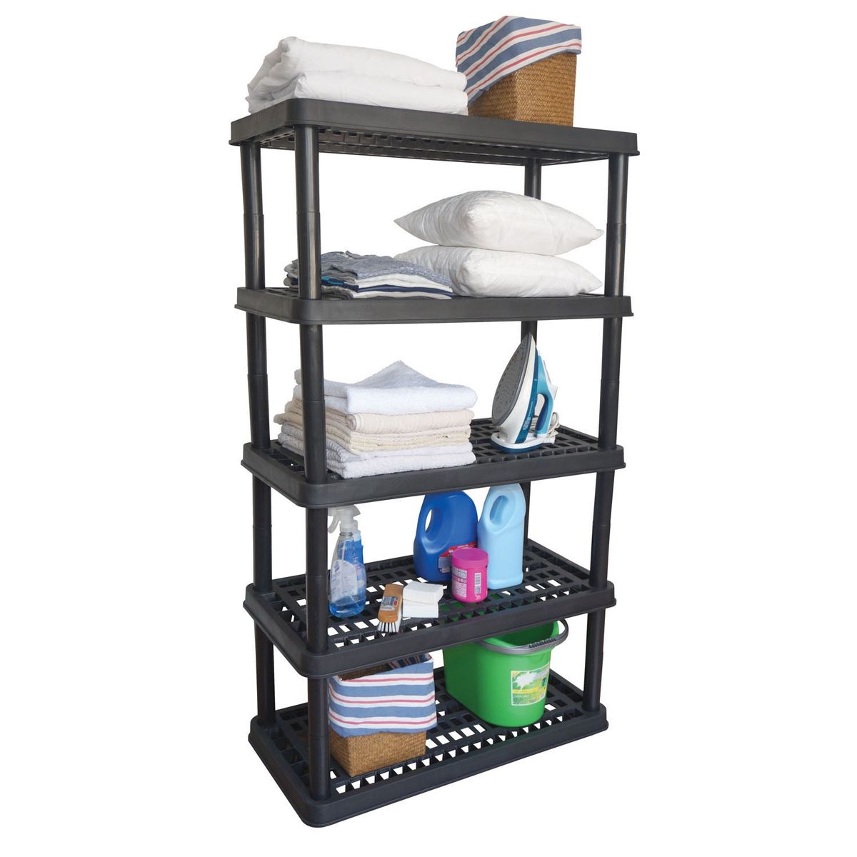 BE DESIGN - Estante Plástico Super 5 Niveles Negro Be Design