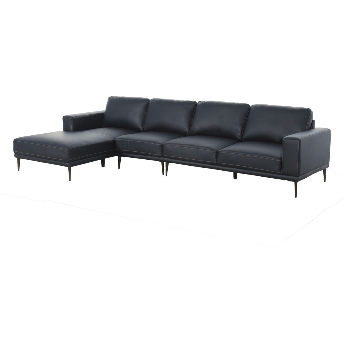 MICA - Sofá Seccional Dubrovnik Leather Air Azul Mica