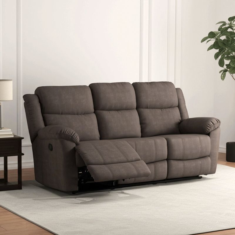 MICA - Reclinable 3 Cuerpos Thane Tela Tipo Velvet Moca Mica