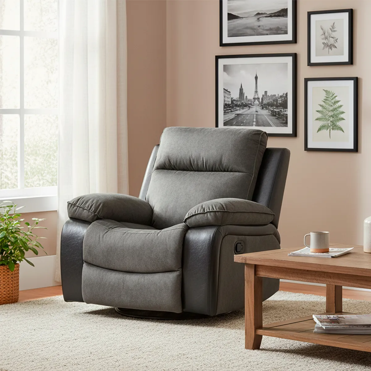 MICA - Berger Brunei Mecedora Y Giratorio Mix Negro Mica