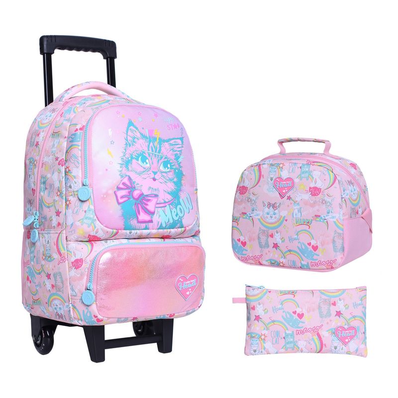 HEAD - Head Mochila Infantil con Ruedas + Lonchera + Estuche 30 Lts Niña