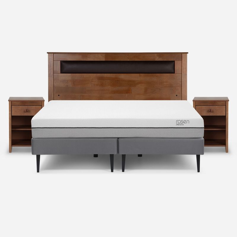 ROSEN - Cama Europea Pratta Rosen King Base Dividida Incluye Muebles