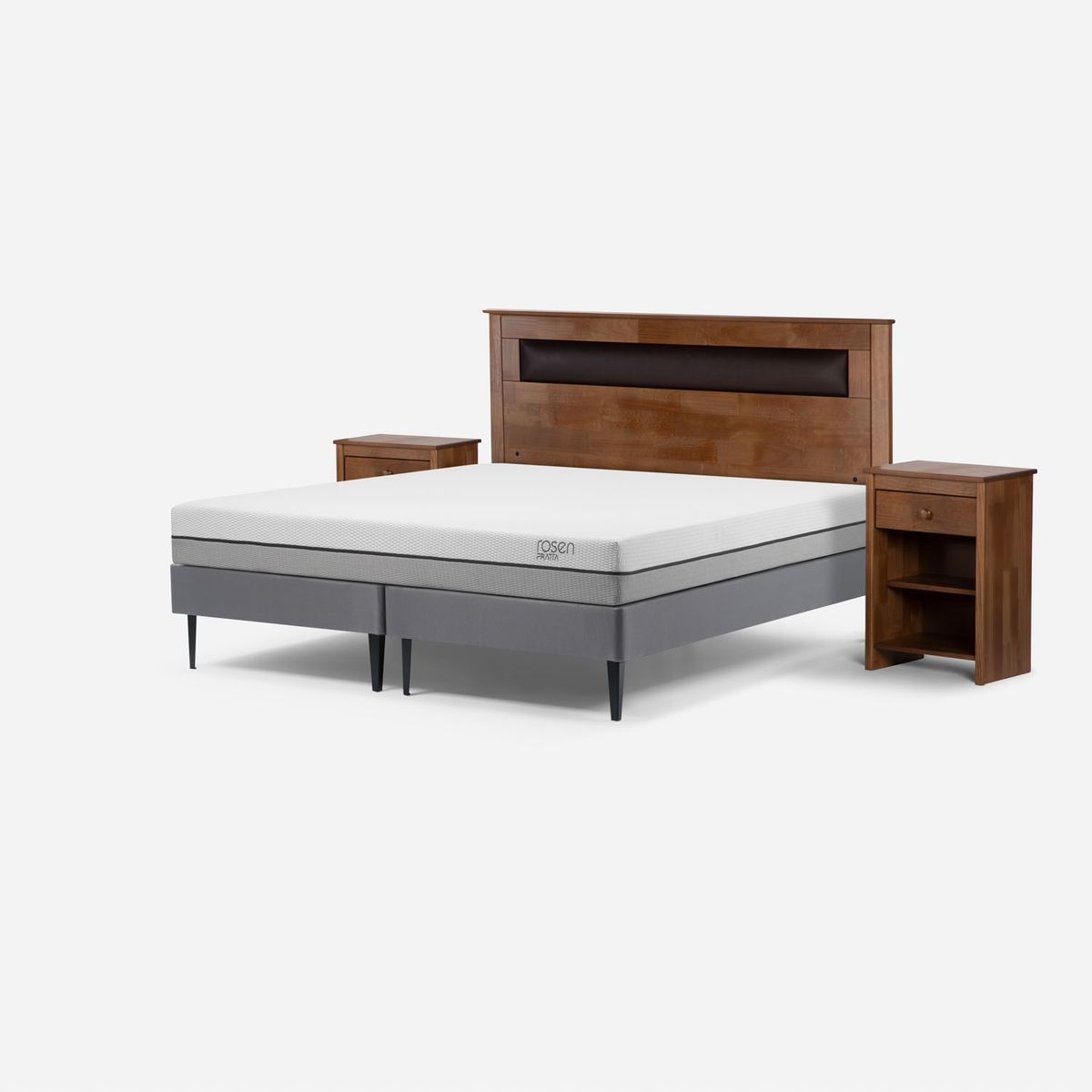 ROSEN - Cama Europea Pratta Rosen King Base Dividida Incluye Muebles