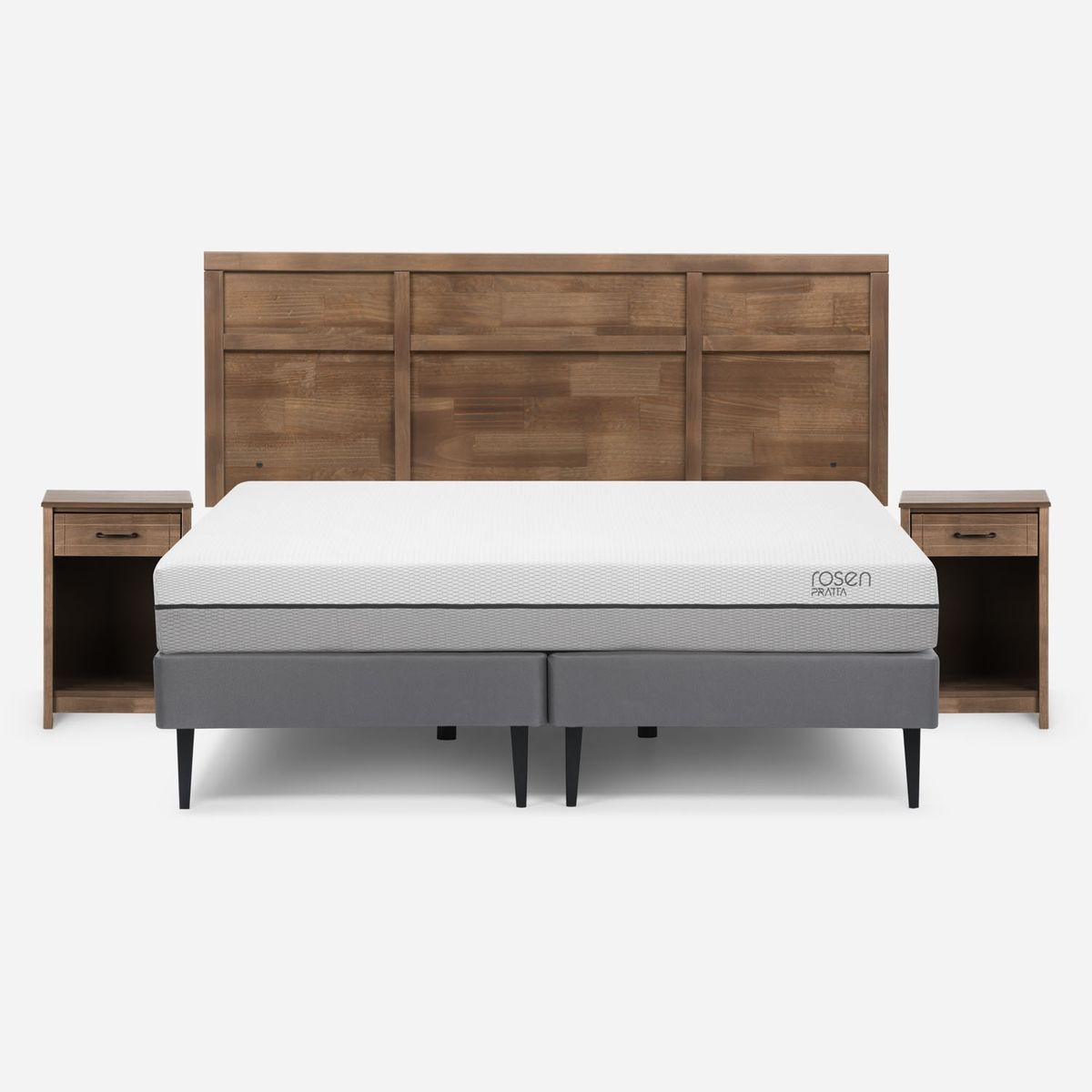 ROSEN - Cama Europea Pratta Rosen King Base Dividida Incluye Muebles