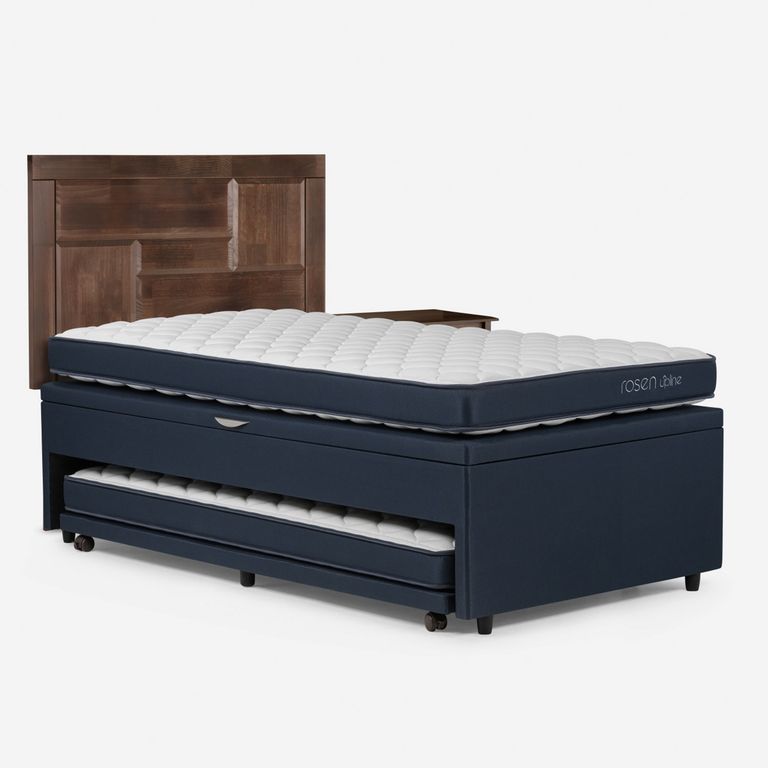 Cama Nido Baúl Upline 1.5 Plazas X 2.00 Mt + Respaldo + 1 Velador