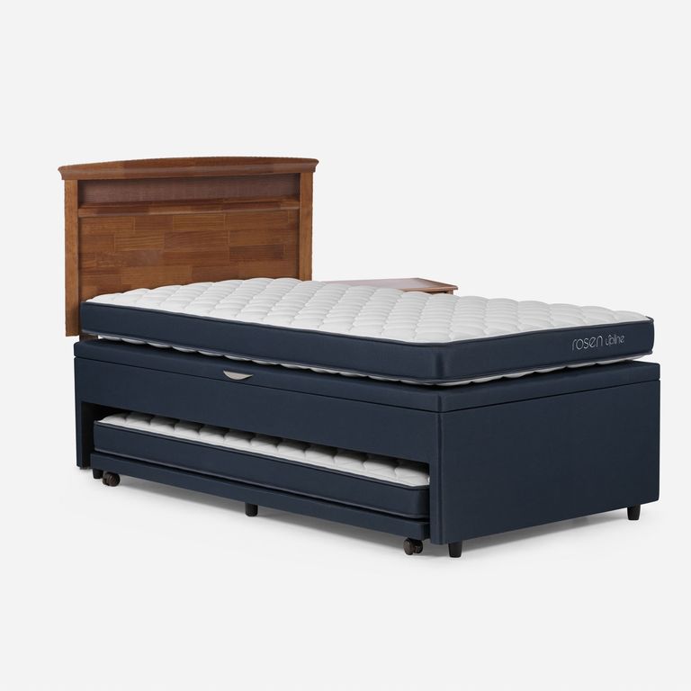Cama Nido Baúl Upline 1.5 Plazas X 2.00 Mt + Respaldo + 1 Velador